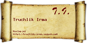 Truchlik Irma névjegykártya